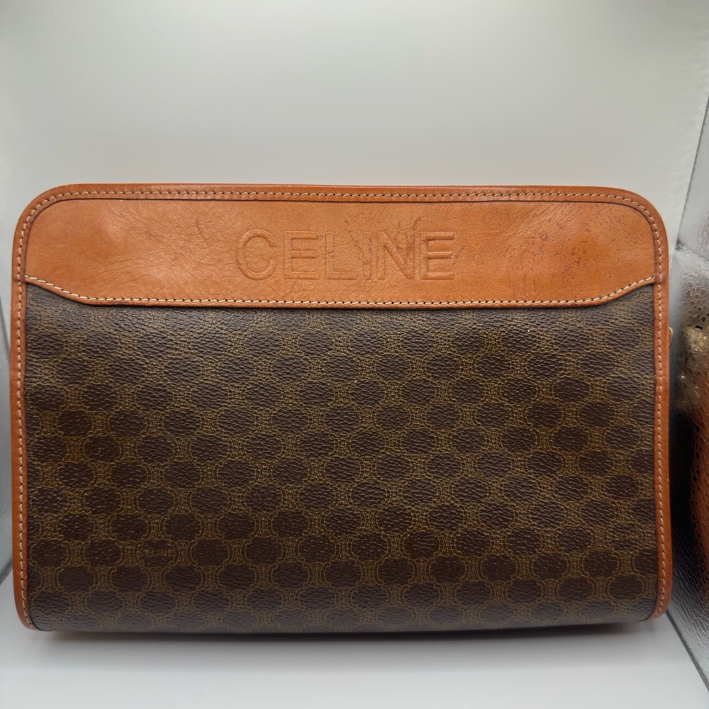 Celine Macadam Canvas clutch/toiletry bag vintage